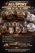 Custom sports memorabilia.