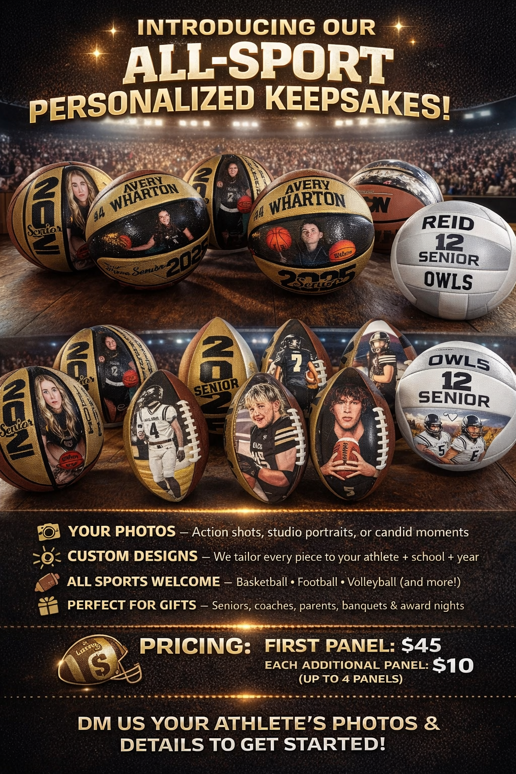 Custom sports memorabilia.